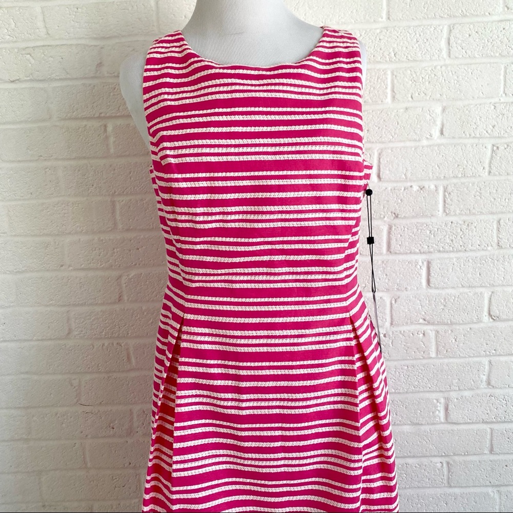 TOMMY HILFIGER STRIPE DRESS PINK WHITE SLEEVELESS SIZE 10 PETITE NEW 10P - Picture 3 of 13